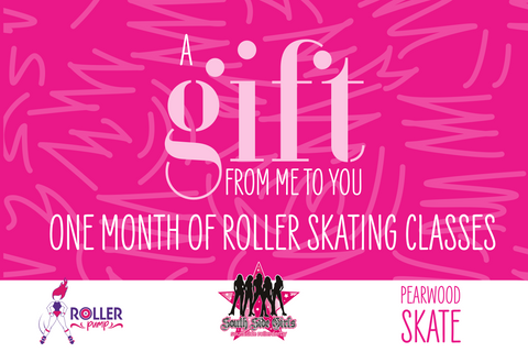 One month of rollerskating classes gift card!