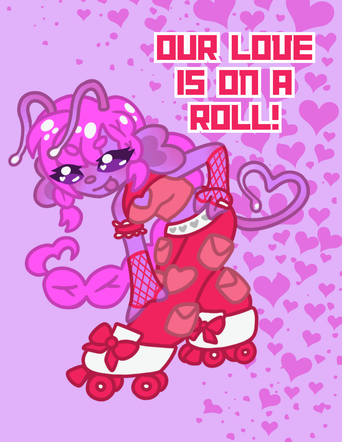 Kiwi Confused Alien Rollerskating  Valentines - Full Color Print (Set of 24 Cards)