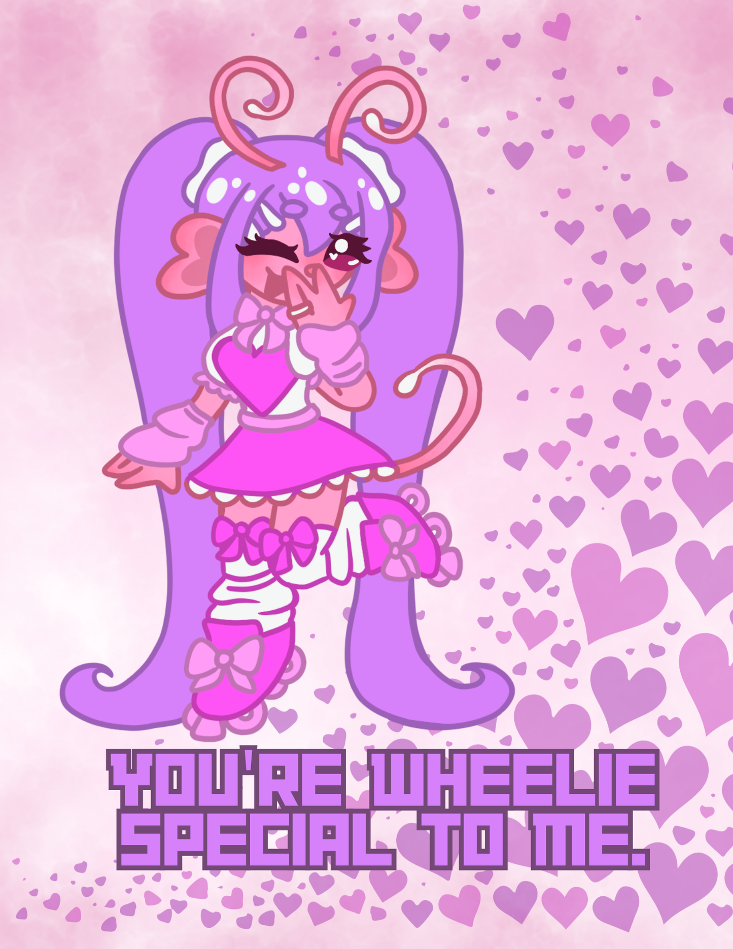 Kiwi Confused Alien Rollerskating Valentines - Digital Download & Print